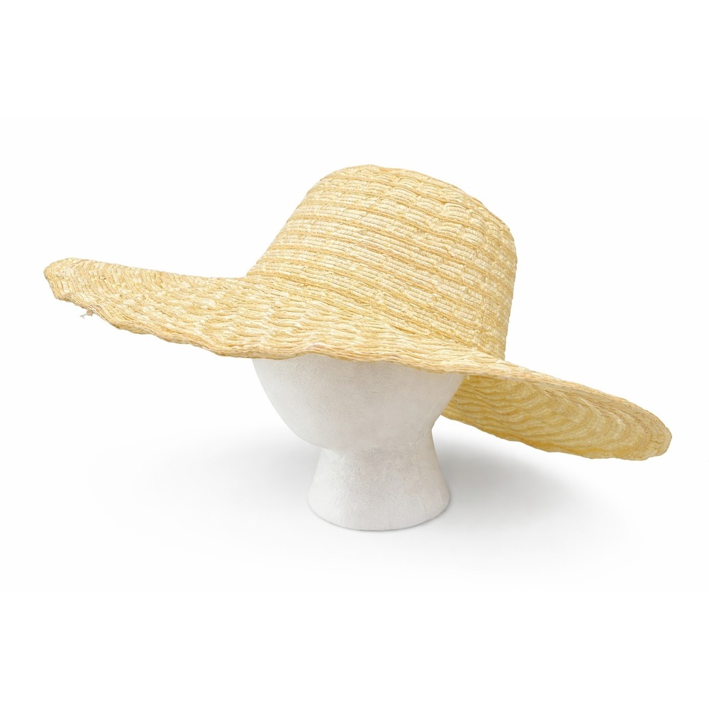 Unbranded Womens Wide Brim Layered Woven Floppy Sun Hat One Size Natural Straw